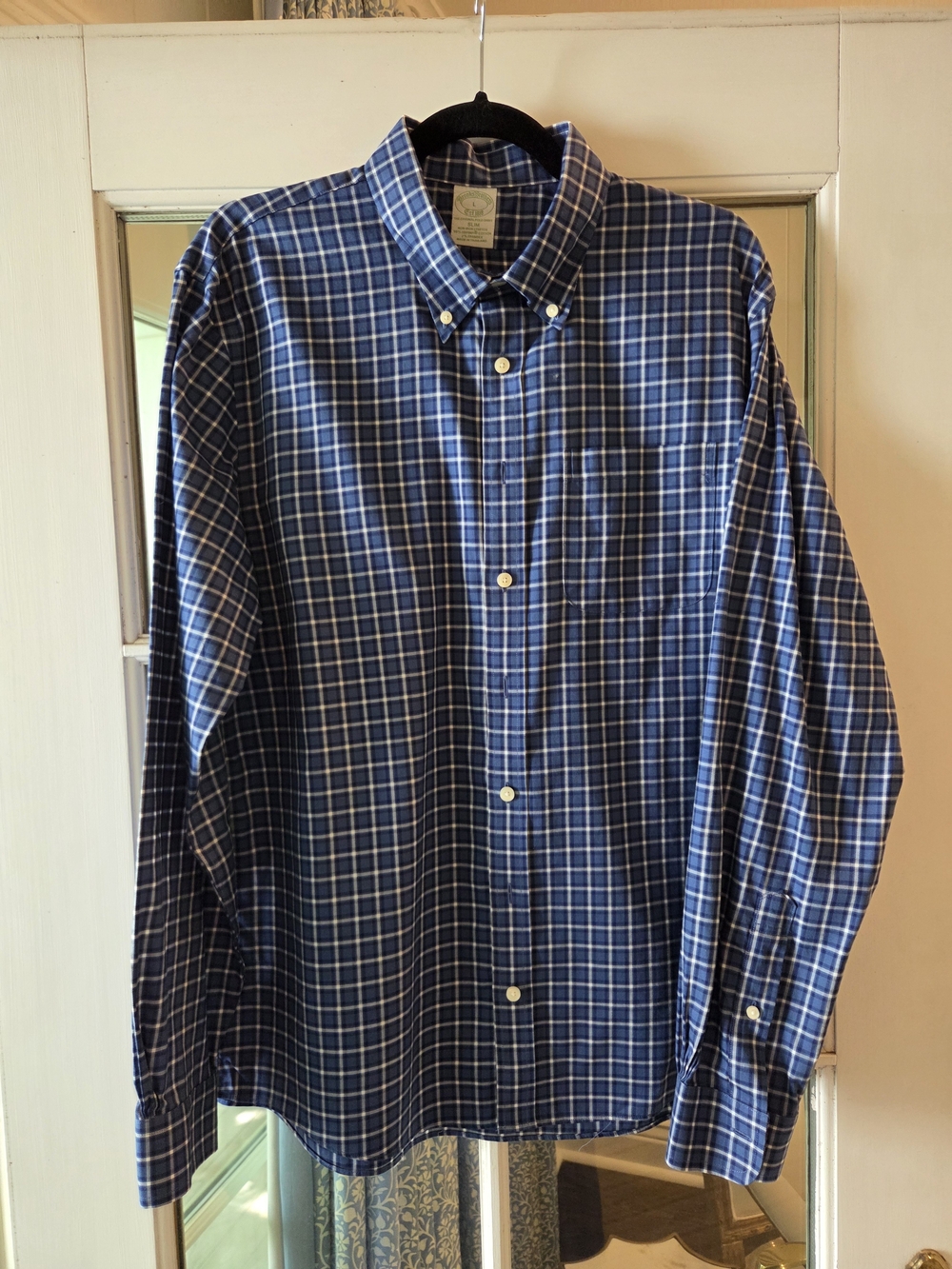Brooks Brothers Blue White Plaid Button-Down Shirt